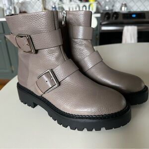 Nordstrom Macomb Water-resistant Moto Boot Taupe/ Grey Size 5